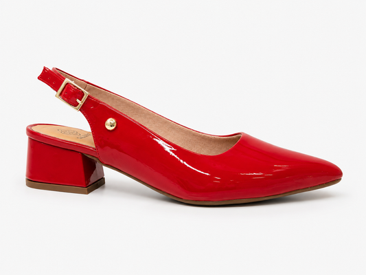 ❤️ Slingback Rojo Charol – Elegancia y comodidad en cada paso