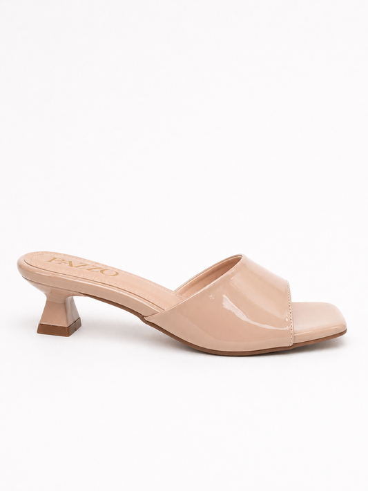Sandalia Mule Nude Charol PAZZO – Elegancia y Comodidad Todo el Día