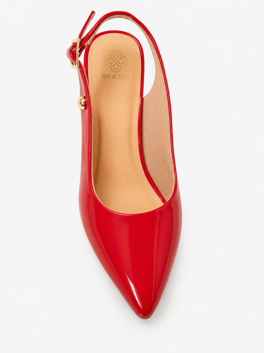 ❤️ Slingback Rojo Charol – Elegancia y comodidad en cada paso