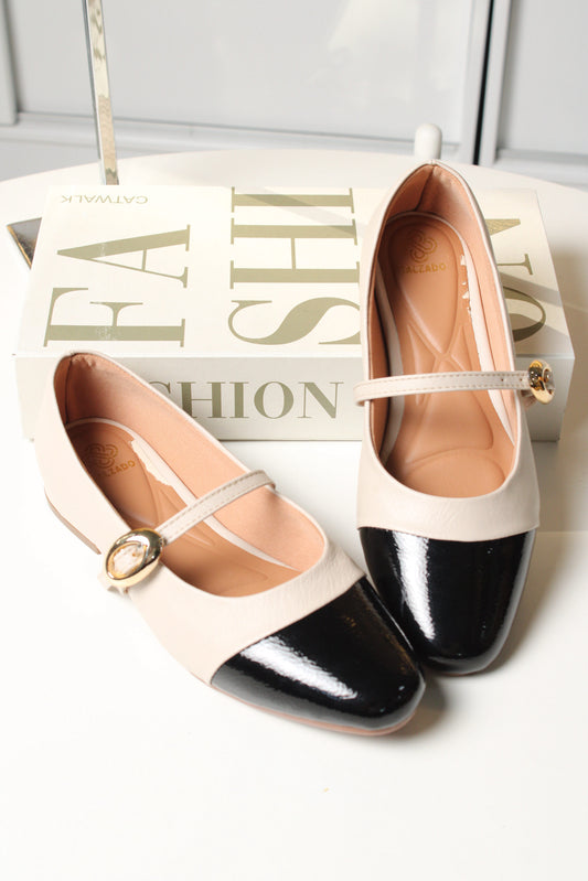 Balerina Mary Jane Bicolor Elegante | Comodidad Todo el Día