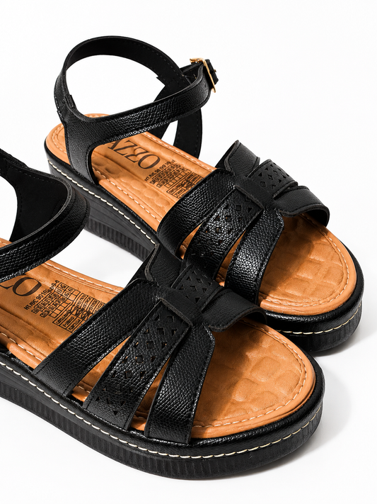 Sandalia Negra Comfort Chic – Plataforma Liviana y Súper Cómoda