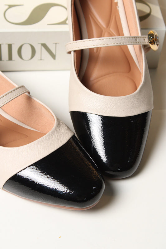 Balerina Mary Jane Bicolor Elegante | Comodidad Todo el Día