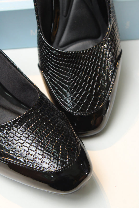 L-386 Negro charol 3,5 cm