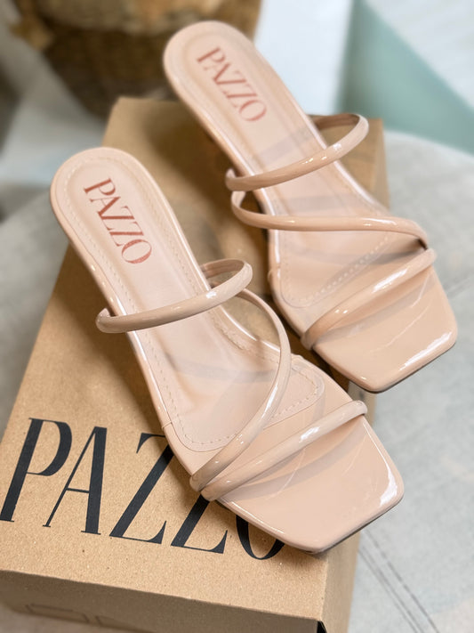 Sandalia Nude Charol Minimal Chic – Tacón Bajo Súper Cómodo