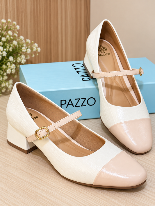 Zapato Mary Jane Bicolor Confort | Elegante y Atemporal