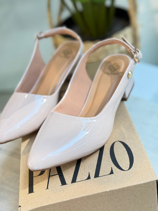 Slingback Nude Charol Elegante – Tacón Cómodo 3.5 cm
