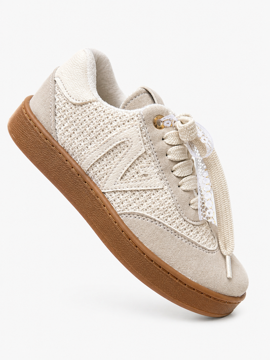 Tenis Beige Premium Ultra Cómodos | Suela Antideslizante + Detalles Elegantes